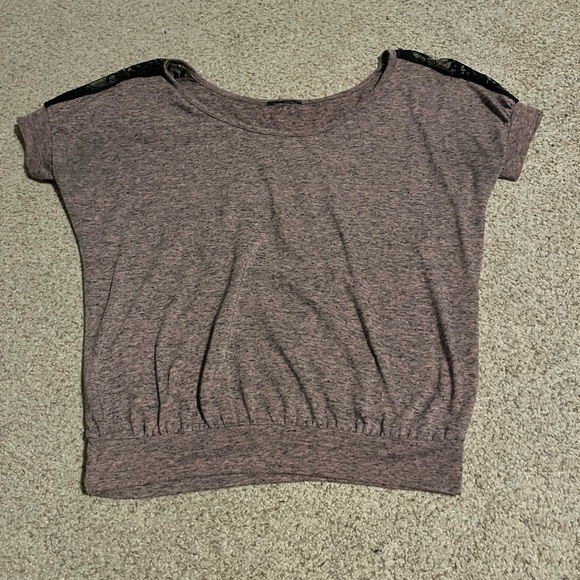 Wetseal Lace Embellished Short Sleeve Top - Picture 1 of 3